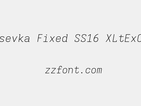 Iosevka Fixed SS16 XLtExObl
