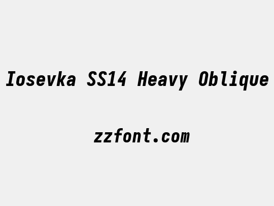 Iosevka SS14 Heavy Oblique