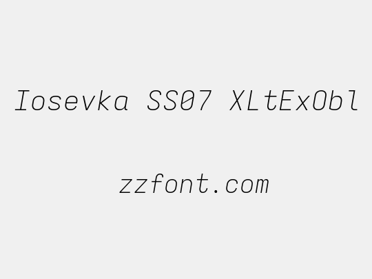 Iosevka SS07 XLtExObl