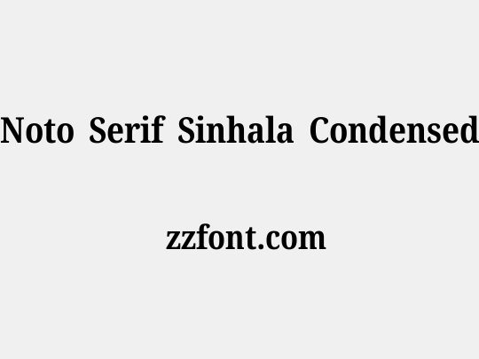 Noto Serif Sinhala Condensed
