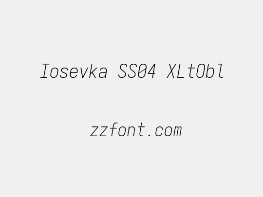 Iosevka SS04 XLtObl