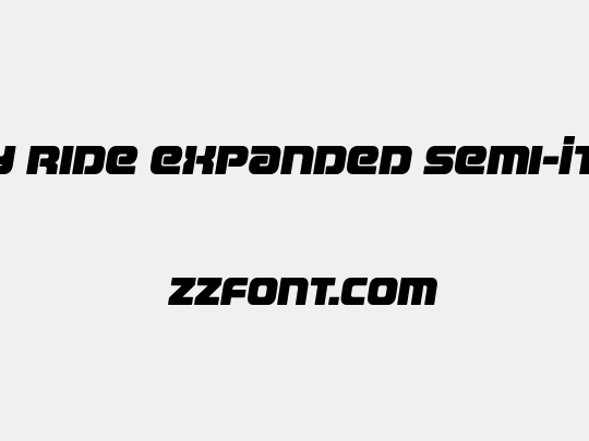 Easy Ride Expanded Semi-Italic
