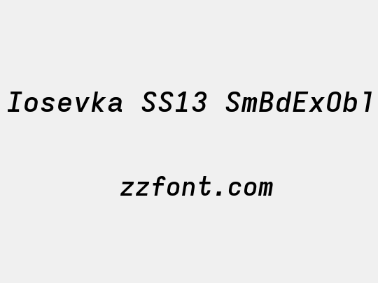 Iosevka SS13 SmBdExObl