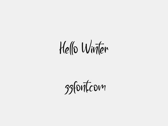 Hello Winter