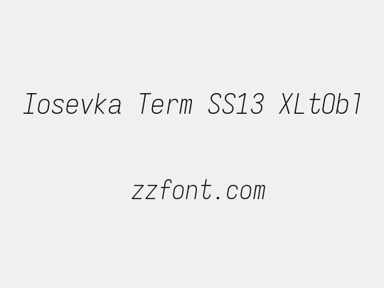 Iosevka Term SS13 XLtObl