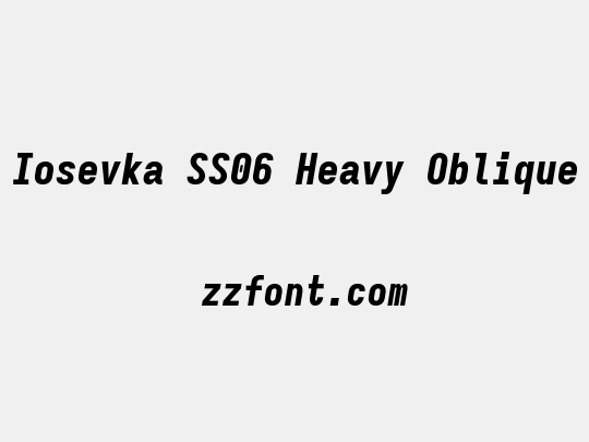 Iosevka SS06 Heavy Oblique