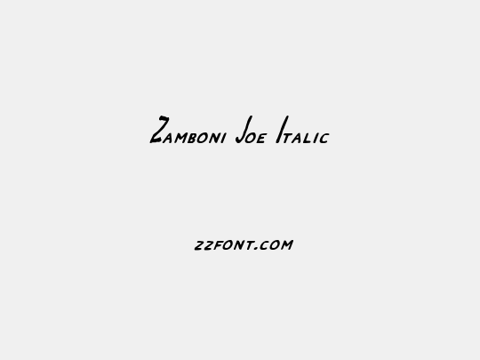 Zamboni Joe Italic