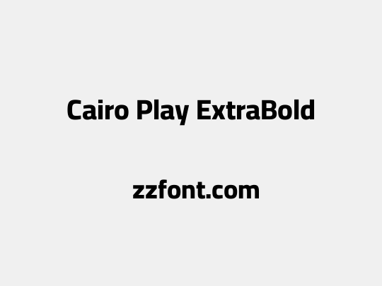 Cairo Play ExtraBold