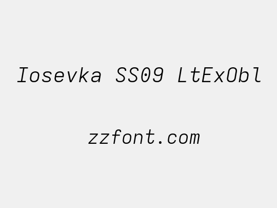 Iosevka SS09 LtExObl