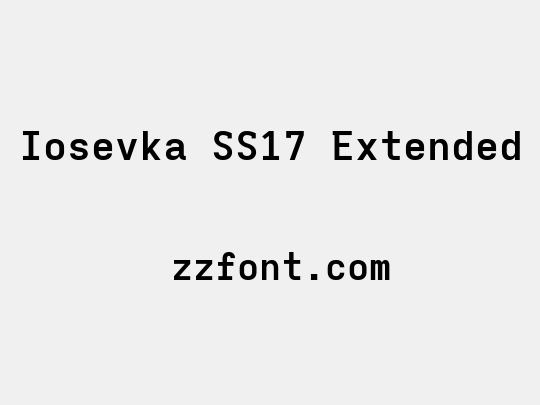 Iosevka SS17 Extended
