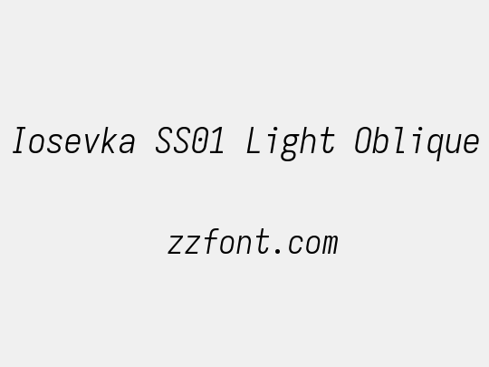 Iosevka SS01 Light Oblique