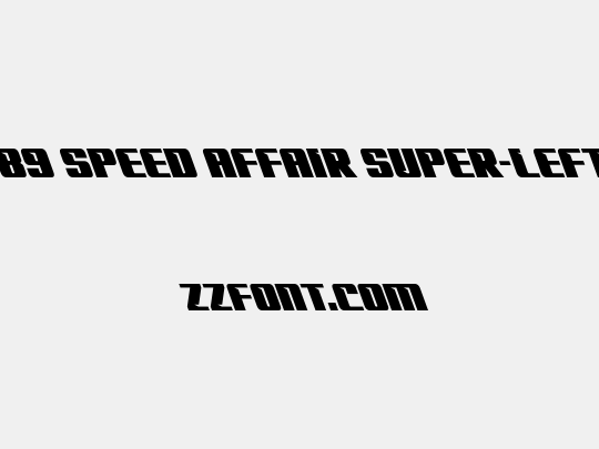 '89 Speed Affair Super-Left