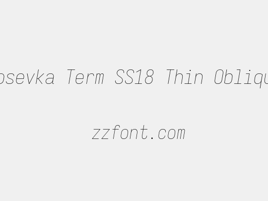 Iosevka Term SS18 Thin Oblique