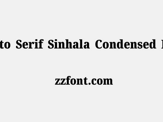 Noto Serif Sinhala Condensed Black