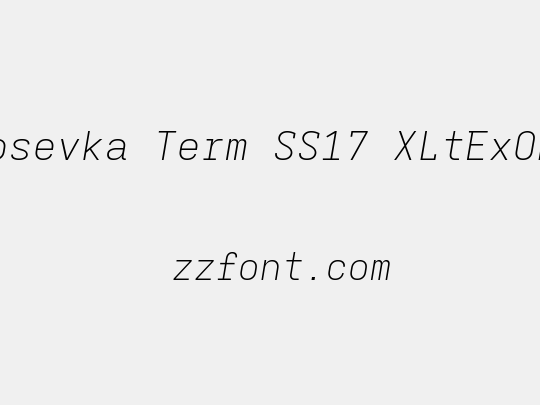 Iosevka Term SS17 XLtExObl