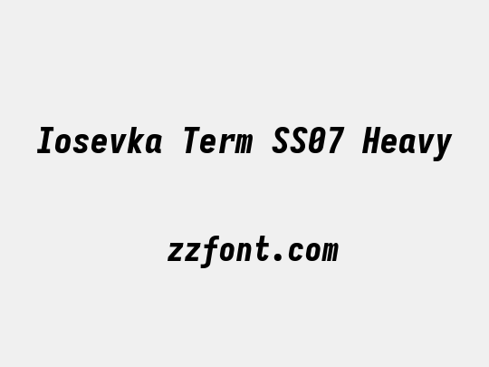 Iosevka Term SS07 Heavy