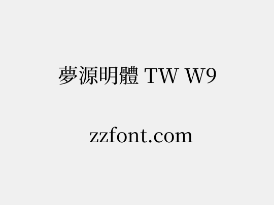 夢源明體 TW W9