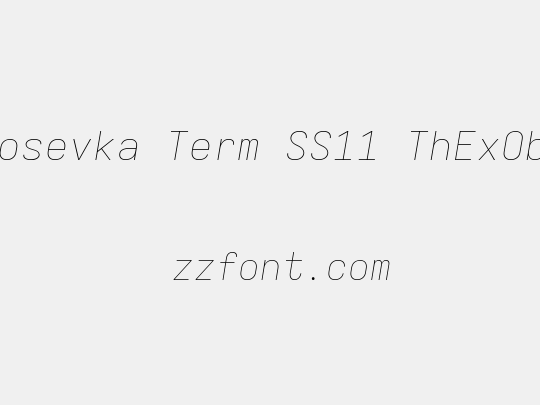 Iosevka Term SS11 ThExObl