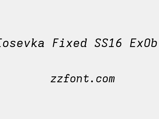 Iosevka Fixed SS16 ExObl