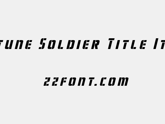 Fortune Soldier Title Italic