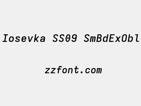 Iosevka SS09 SmBdExObl