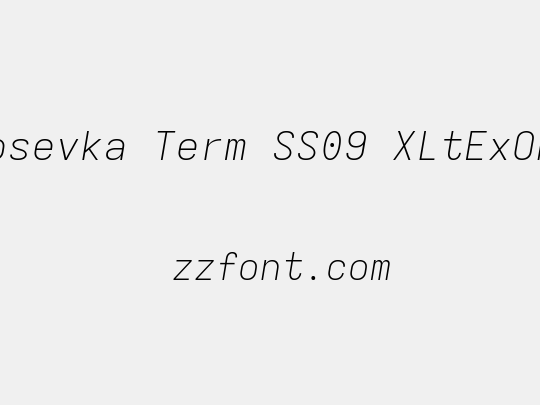Iosevka Term SS09 XLtExObl