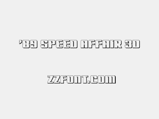 '89 Speed Affair 3D