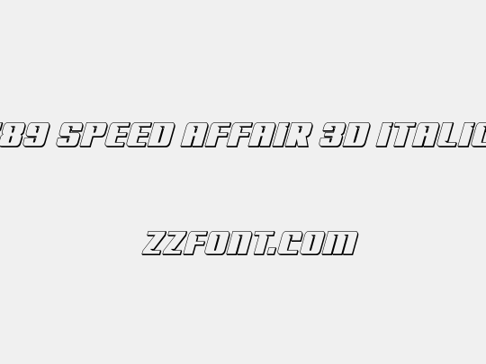 '89 Speed Affair 3D Italic
