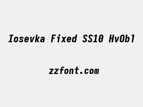 Iosevka Fixed SS10 HvObl