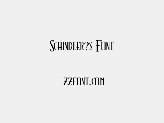 Schindler?s Font