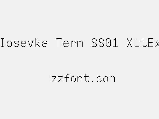 Iosevka Term SS01 XLtEx