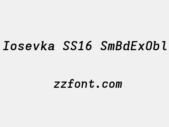 Iosevka SS16 SmBdExObl