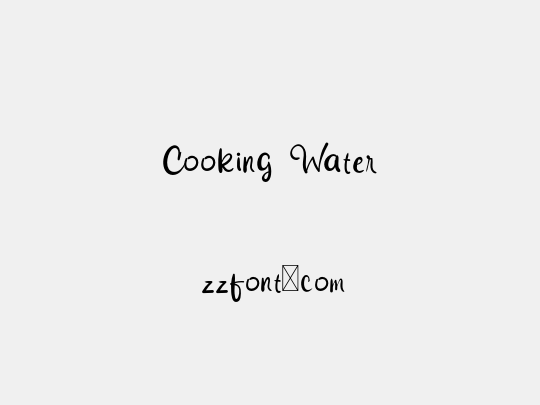 Cooking Water