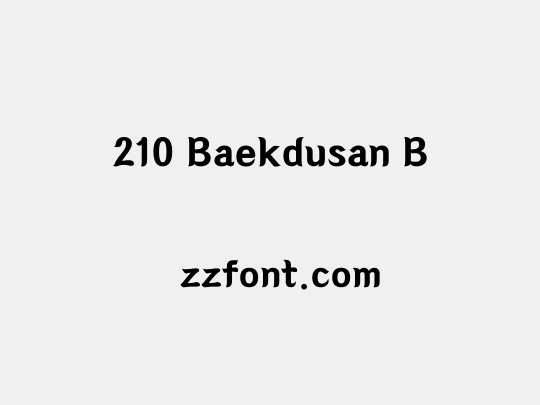 210 Baekdusan B