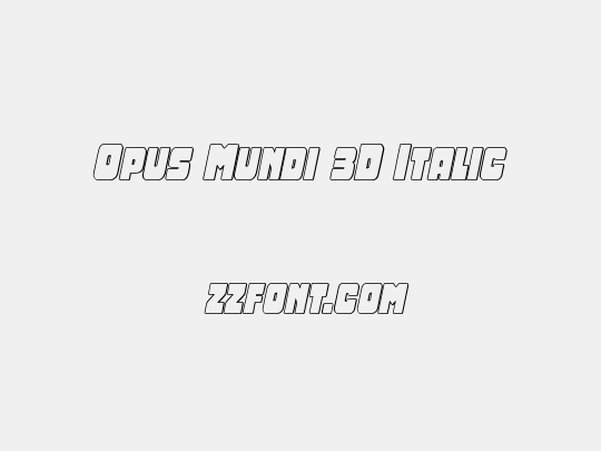 Opus Mundi 3D Italic
