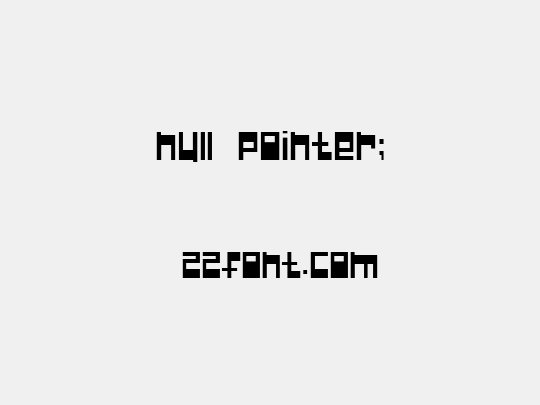Null Pointer;