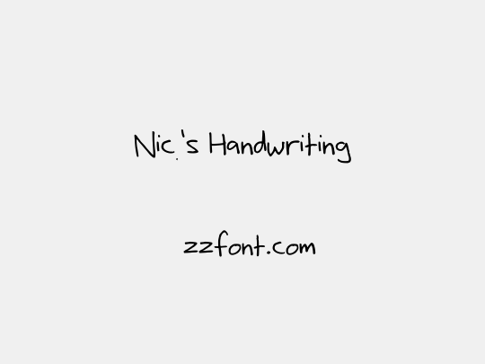 Nic's Handwriting