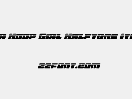 Hula Hoop Girl Halftone Italic