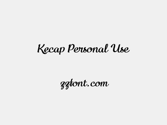 Kecap Personal Use