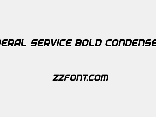 Federal Service Bold Condensed Italic