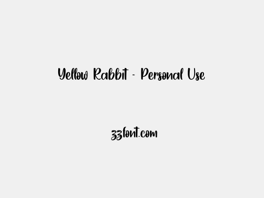 Yellow Rabbit - Personal Use