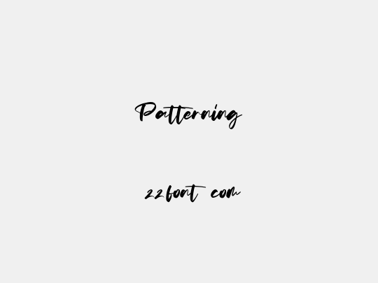 Patterning