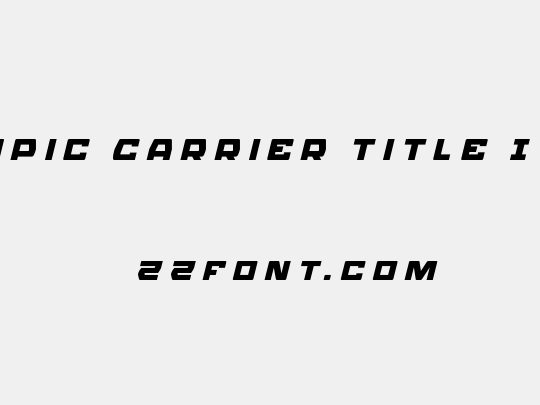 Olympic Carrier Title Italic