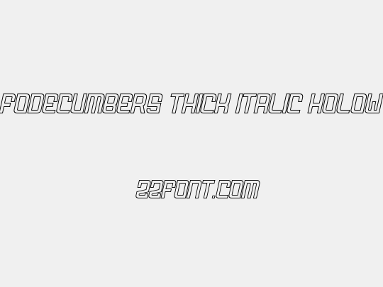 FODECUMBERS THICK ITALIC HOLOW