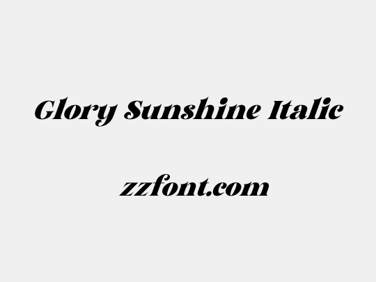 Glory Sunshine Italic