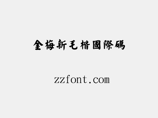 金梅新毛楷國際碼