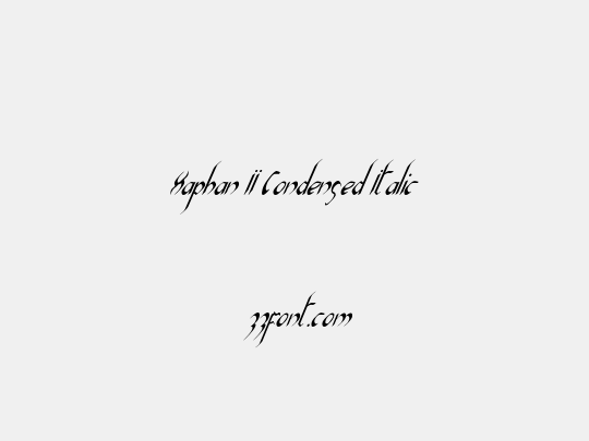 Xaphan II Condensed Italic