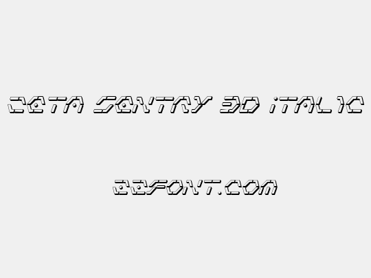 Zeta Sentry 3D Italic
