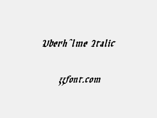 Uberhˆlme Italic