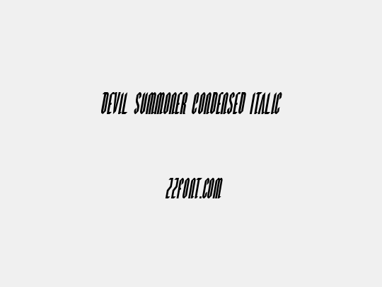 Devil Summoner Condensed Italic